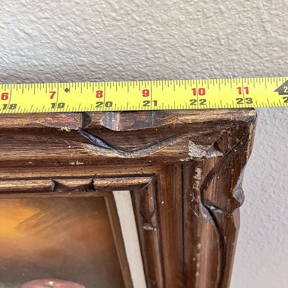 Vintage Still Life Oil Painting Signed "Cocker" - Books, Sheet Music, Apple - Picture 8 of 9